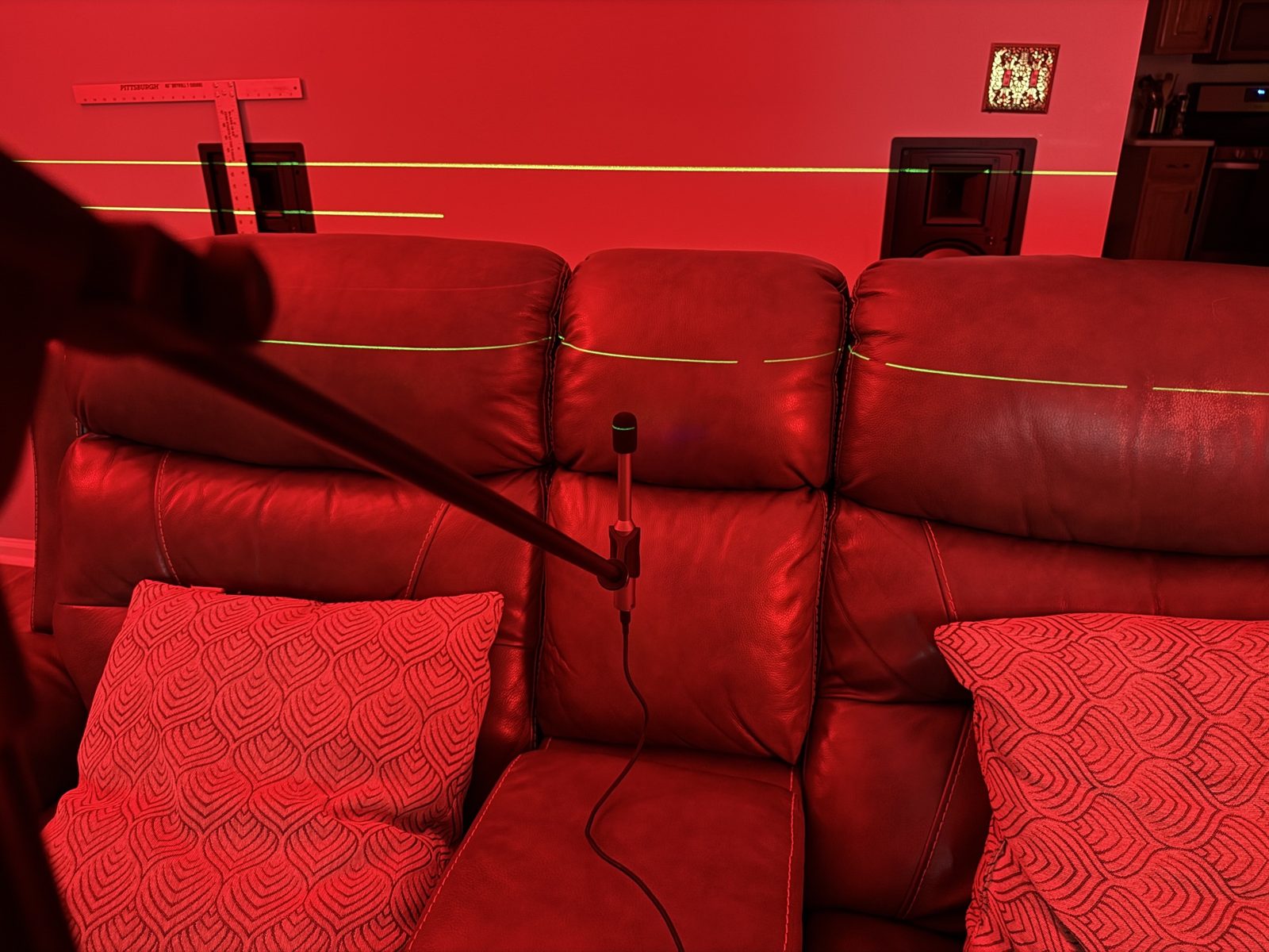 Laser reference across the seating